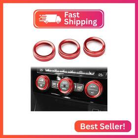Auovo Tp-vw09fr Ac Knob Covers Compatible With Volkswagen Vw Accessories Tiguan Taos Jetta
