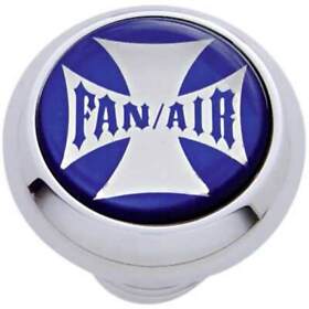23137 Blue Maltese Cross Fan Air Dash Knob