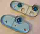 C4az-10a860-d C4az-10a860-a Fomoco 1964 Ford Galaxie Instrument Cluster Control Mounting Plates Oem Lens Filters