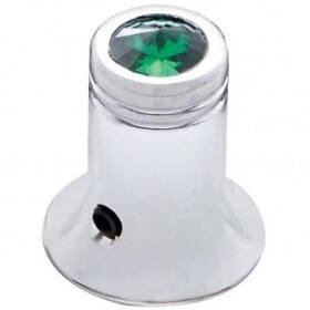 21781 Chrome Cb Channel Knob With Green Jewel