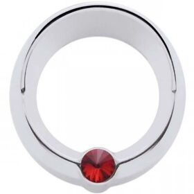 20834 Chrome Plastic Small Gauge Cover With Visor And Red Jewel For Freightliner