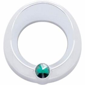 20818 Chrome Small Gauge Bezel With Visor Green Jewel Fits Peterbilt Kenworth Freight