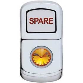 45178 Chrome Spare Rocker Switch Cover With Amber Jewel Fits Peterbilt 2006-newer