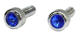 67151 Dash Screws For Peterbilt 1987-00 Blue Jewel Chrome 1 3/16inch Tall Gg#67151 Pair