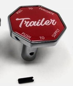 Ct-1001 Ftc Trailer Knob Semi Trucks Pin Style Air Brake Aluminum Chrome Plated