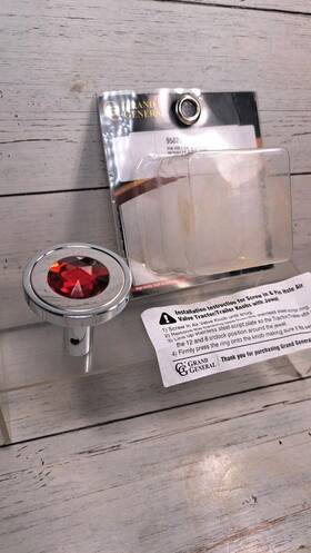 95825 Gg Grand General Red Pin Hole Chrome Plated Aluminum Air Knob With Trailer