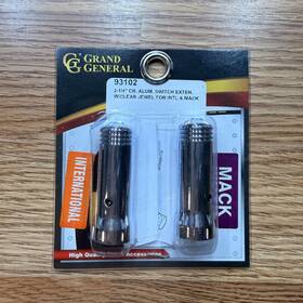 Grand General 93102 Switch Extensions 2-1/4 Chrome Aluminum Intl Mack Truck