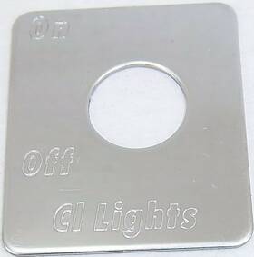 68474 Grand General Gg Switch Plate For Peterbilt Clearance Lights On/ Off Stainless Steel Gg#68474