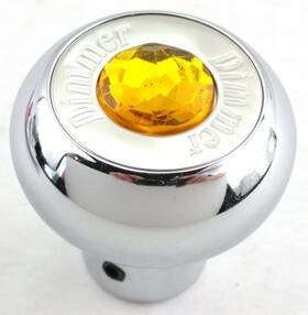 95660 Grand General Gg Deluxe Dimmer Control Knob Amber Jewel Ss Block Letter For 1/4 Inch Shaft Gg#95660