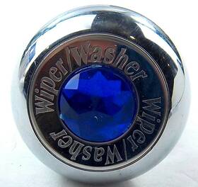 95751 Grand General Gg Deluxe Wiper/washer Control Knob Blue Jewel Ss Block Letter 1/4 Inch Shaft Gg#95751