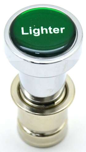 96653 Grand General Gg Cigarette Lighter Knob For A 7/8 Inch Socket Green/silver Block Letters Gg#96653