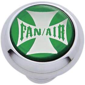 23138 Green Maltese Cross Fan Air Dash Knob Fits Peterbilt Kenworth Ford Freightliner