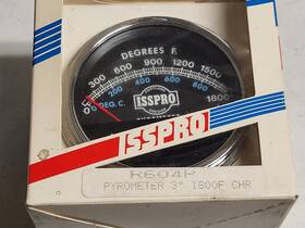 0-1800f Isspro R604p 3 Inch Pyrometer Gauge With Chrome Bezel - Universal Fit Nos