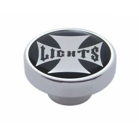 23612 Panel Lights Control Knob Chrome Aluminum With Black Maltese Sticker Up#23612