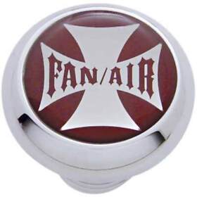 23140 Red Maltese Cross Fan Air Dash Knob Fits Peterbilt Kenworth Ford Gm Freightliner