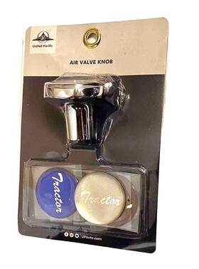 22991 United Pacific Tractor Air Valve Knob #22991 Chrome Aluminum With Glossy Stickers