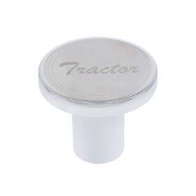 23364 United Pacific Aluminum Screw-on Air Valve Knob With Stainless Tractor Plaque - Chrome