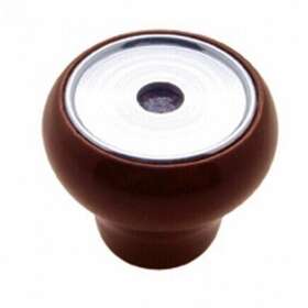23378-1 United Pacific Small Wood Deluxe Dash Knob With Grooves For Stickers Chrome Color