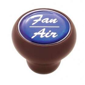 23537 United Pacific Inch Fan/air Small Deluxe Dash Knob - Blue Color Glossy Sticker Wood Finish