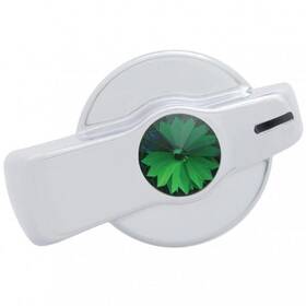 United Pacific 41174 Chrome A/c Heater Knob With Green Crystal By Swarovski For Freightliner