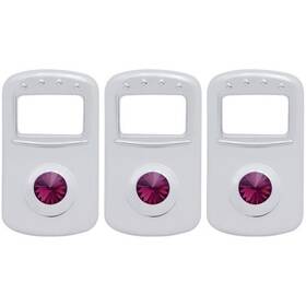 United Pacific 41706 Chrome Rocker Switch Cover With Purple Jewel For Peterbilt 3 Pack