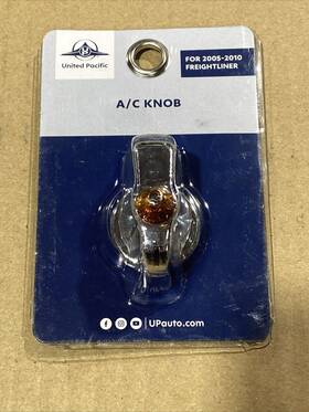 42022 United Pacific A/c Knob Amber Jewel Chrome For 2005-10 Freightliner New