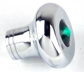 23585 United Pacific Up Universal Dash Deluxe Knob For 1/4 Inch Shaft Green Jewel Chrome Set Screw Up#23585