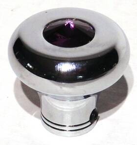23586 United Pacific Up Universal Dash Deluxe Knob For 1/4 Inch Shaft Purple Jewel Chrome Set Screw Up#23586