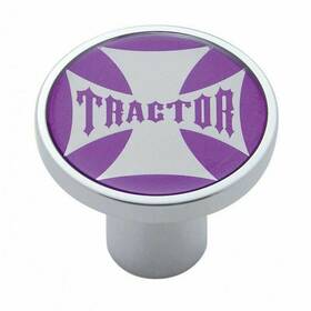 United Pacific Up 23657 Air Brake Knob Tractor Screw-on Chrome With Purple Maltese Cross Sticker #23657