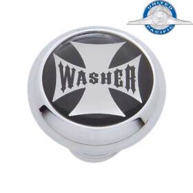23148 Washer Chrome Deluxe Knob Maltese Cross With Black Sticker