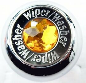 95750 Wiper Washer Knob For 1/4 Shaft Amber Jewel Chrome 1-3/16inch Tall Gg#95750