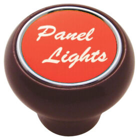 23576 Wood Deluxe Dash Knob With Red Aluminum Sticker Panel Lights Text