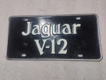 Vintage Steel Jaguar V-12 Dealer Promo. License Plate. Fixed Price $250.00.
