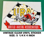 United Racing Association - Vintage 90'S Clear Vinyl Decal Sticker. Fixed Price $9.45.
