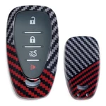 Black/red Carbon Pattern Hard Key Case Shell For Chevy Camaro Malibu Cruze Volt. Fixed Price $12.09.