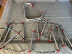 Portable Foldable Aluminum Fire Escape Ladder W/ Window Hooks, Silver/red. Fixed Price $35.00.