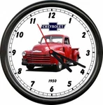Licensed 1950 Red Chevrolet Chevy Pickup Truck General Motors Sign Wall Clock. Fixed Price $26.95.