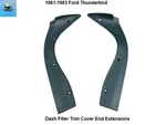1961 1962 1963 Ford Thunderbird Left & Right Dash Filler End Cover Extensions. Fixed Price $89.00.