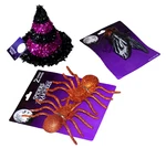 Noc Halloween Decor SPIDERS(2-6 1/4") & Fly W/glitter Head (4.5") Hat. Fixed Price $7.85.