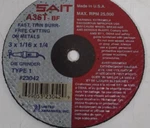 Sait 3" 1/16" 1/4" 36 Grit Aluminum Oxide Type Cut Off Wheel. Fixed Price $16.95.