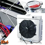 67-70 Ford Mustang/falcon V8 Aluminum 3-ROW Cooling Radiator W/fan Shroud. Fixed Price $147.67.