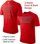 Nike Manchester United Red Devils 2-SIDED Stud Organic Cotton T-shirt Nwt. Fixed Price $38.00.
