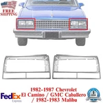 Front Headlights Trim Bezel Chrome For 82-87 Camino Caballero /82-83 Malibu. Fixed Price $62.97.
