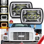 For Gmc Safari C6500 C7500 Topkick Pair 7X6" Inch Led Headlights Hi/lo Halo Drl. Fixed Price $23.74.