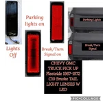 Chevy Gmc Truck Pick Up Fleetside 1967-1972 C10 Smoke Tail Light Lenses W O-led. Fixed Price $49.99.