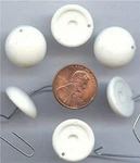 144 Vintage Japanese White 18MM. Disc Domed Charms G147. Fixed Price $22.49.