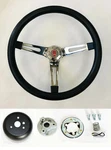1964-1966 Oldsmobile F85 442 Cutlass 98 Black & Chrome Steering Wheel 15". Fixed Price $147.95.
