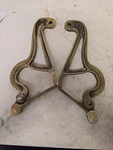 Pair Of Vintage Larson Brass Fire Ladder Safety Hooks. Fixed Price $65.00.