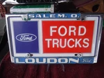 Ford Truck Dealership Metal Original Tag Plate License F100 F150 F250 Old. Fixed Price $50.00.