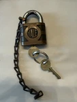 Vintage Yale Padlock W/ 2 Keys & Chain Art Deco Brass Steel Usa. Fixed Price $29.99.